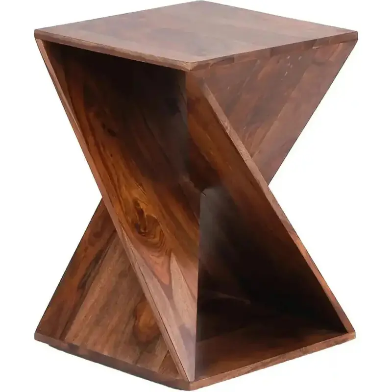 Melarien Square Wooden Accent Table – Natural Finish 1