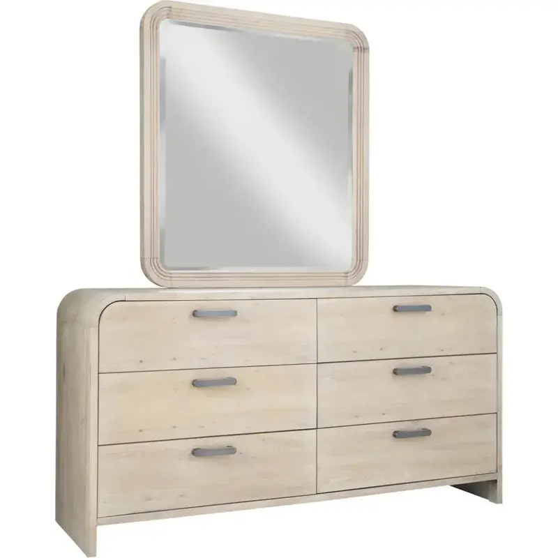 Melia Six-Drawer Dresser With Matching Wall Mirror 1