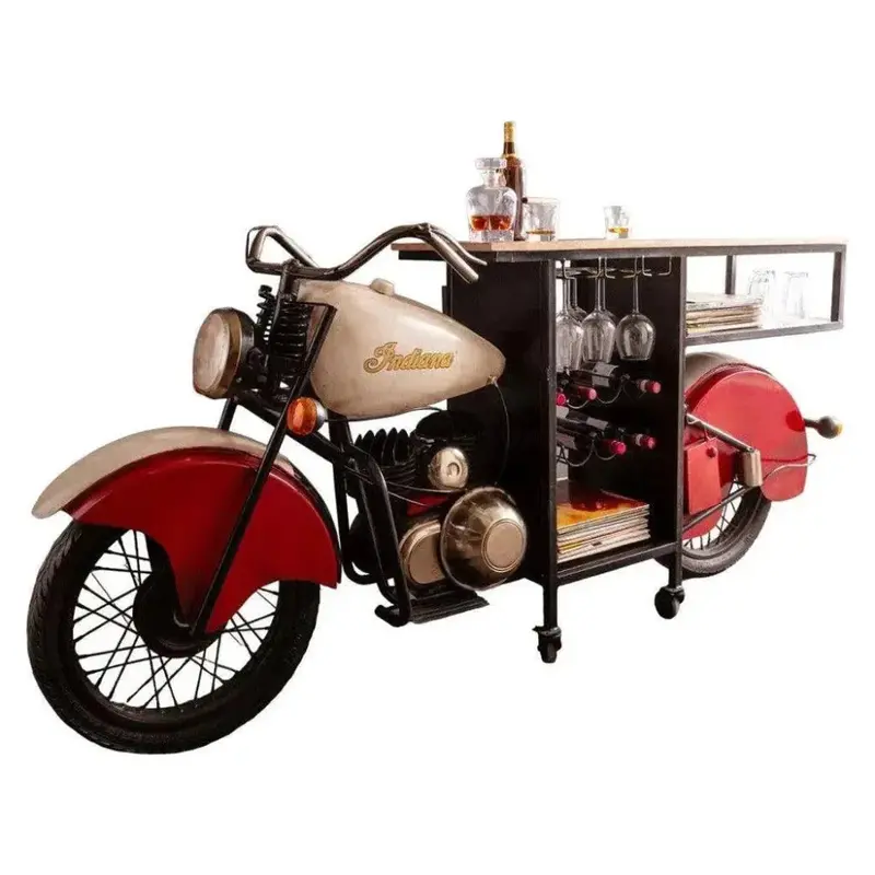 Mellara Bike-Themed Home Bar Cabinet In Contemporary Style 1