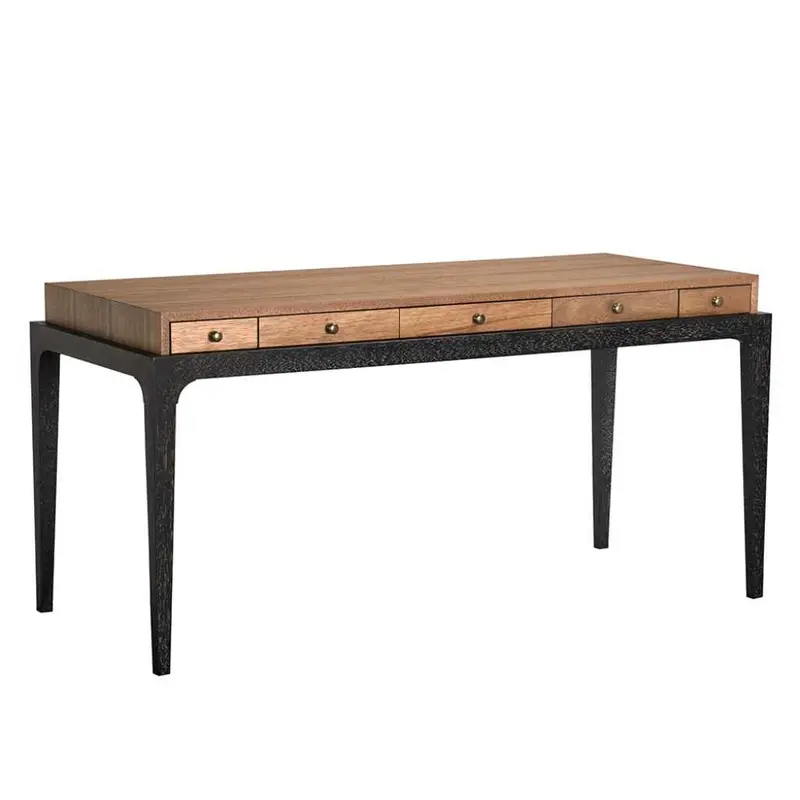 Memphis Five-Drawer Solid Wood Office Desk 1