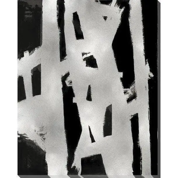 Metallic Silver Brushstroke Canvas Painting 1