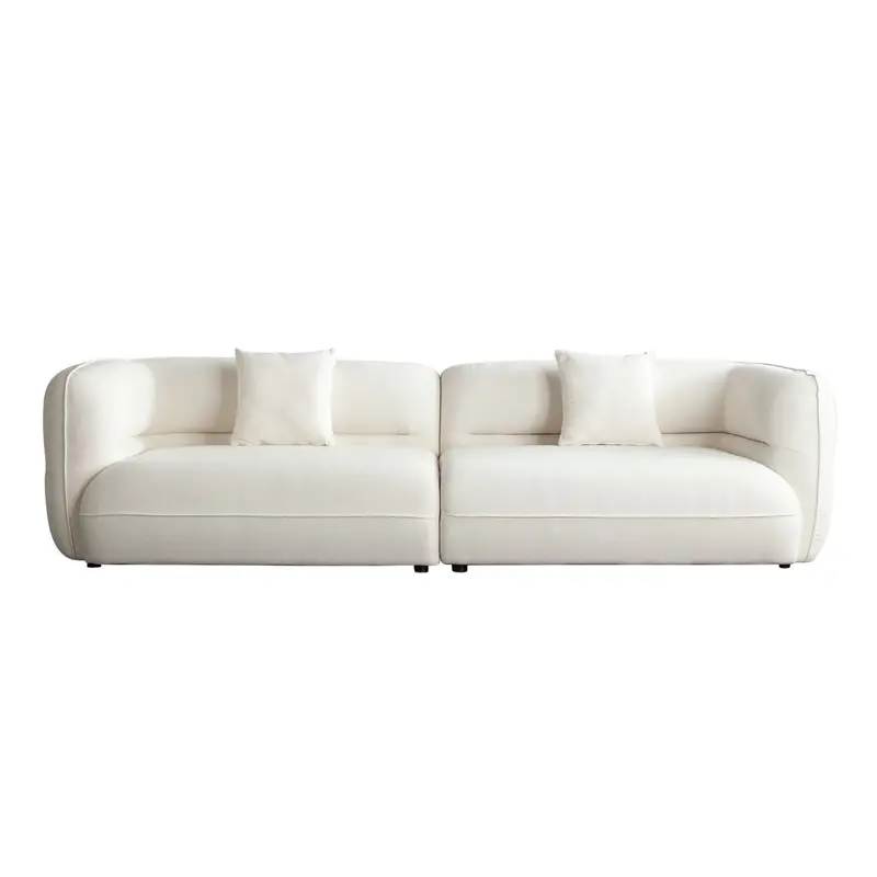 Micah Elite Ivory Fabric Two-Seat Sofa 1