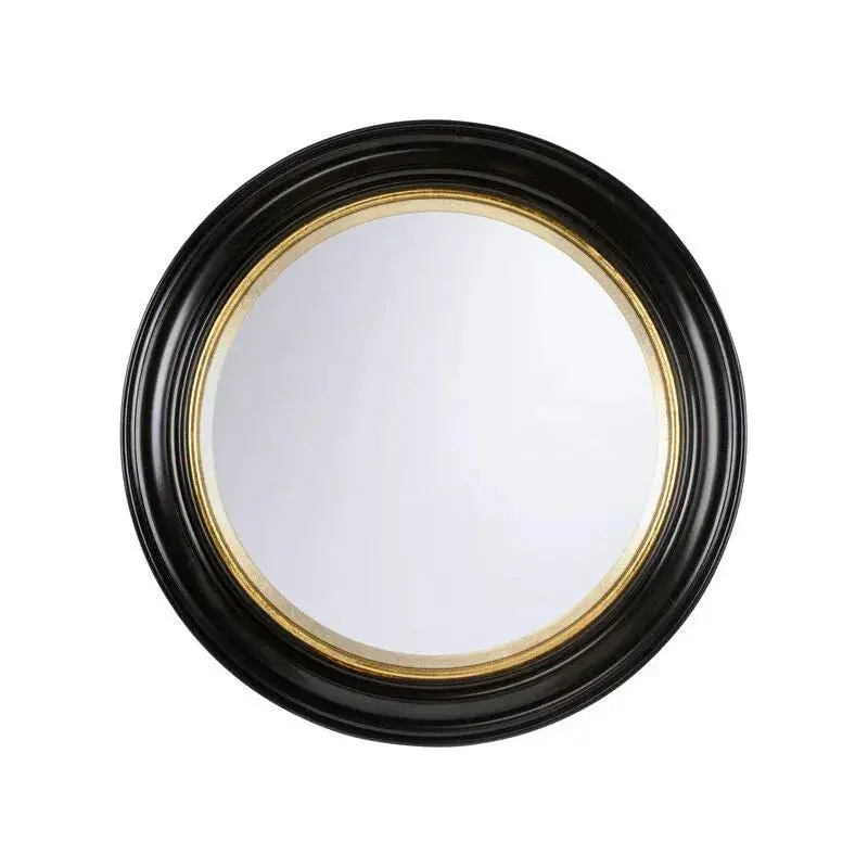 Midnight Circular Wall Mirror – Dark-Stained Wood Frame 1