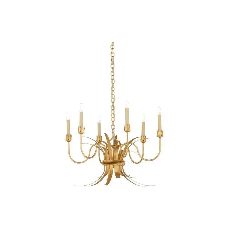 Mignon Gold Leaf Chandelier With Warm Glow 1