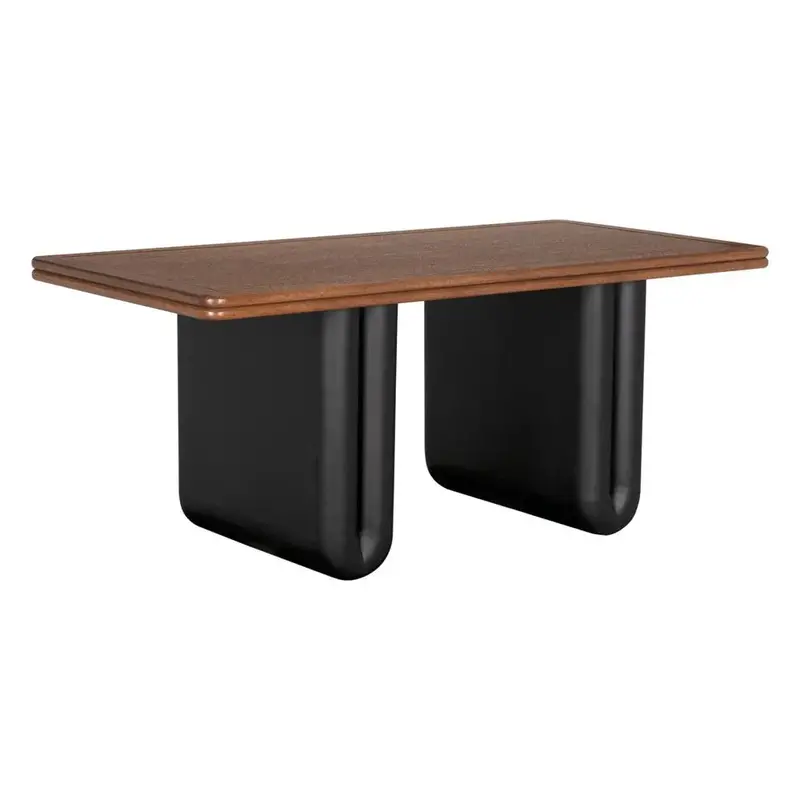 Mila Wooden Top Industrial Desk With Steel Base 1