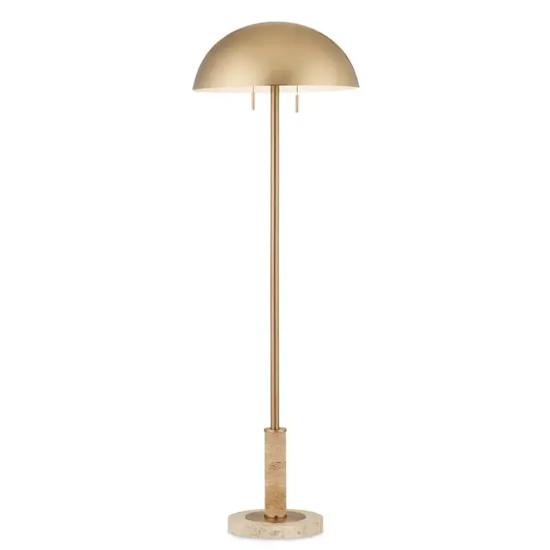 Miles Gold-Tone Floor Lamp With Sleek Cylindrical Base 1