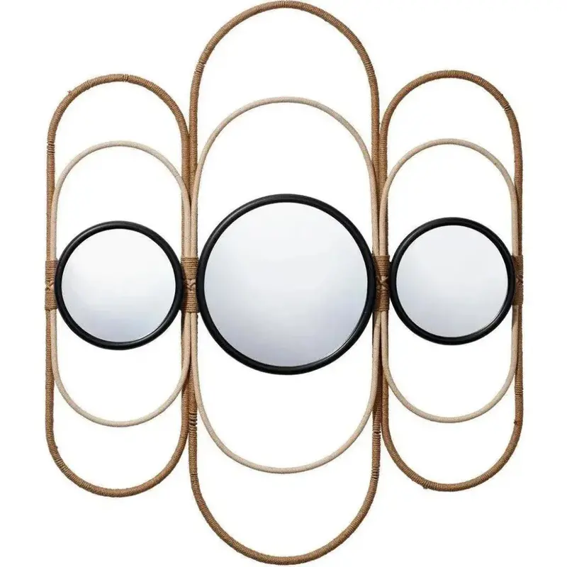 Milo Decorative Wall Mirror With Natural Jute Rope Coastal Frame 1
