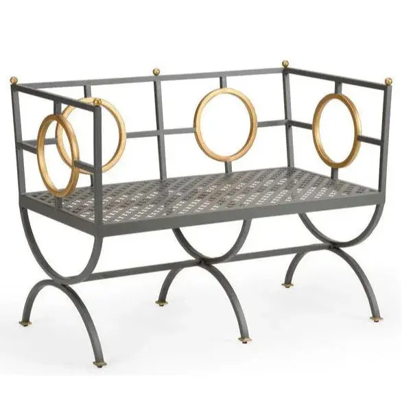 Minimalist Bedroom Bench With Circular Steel Frame 1