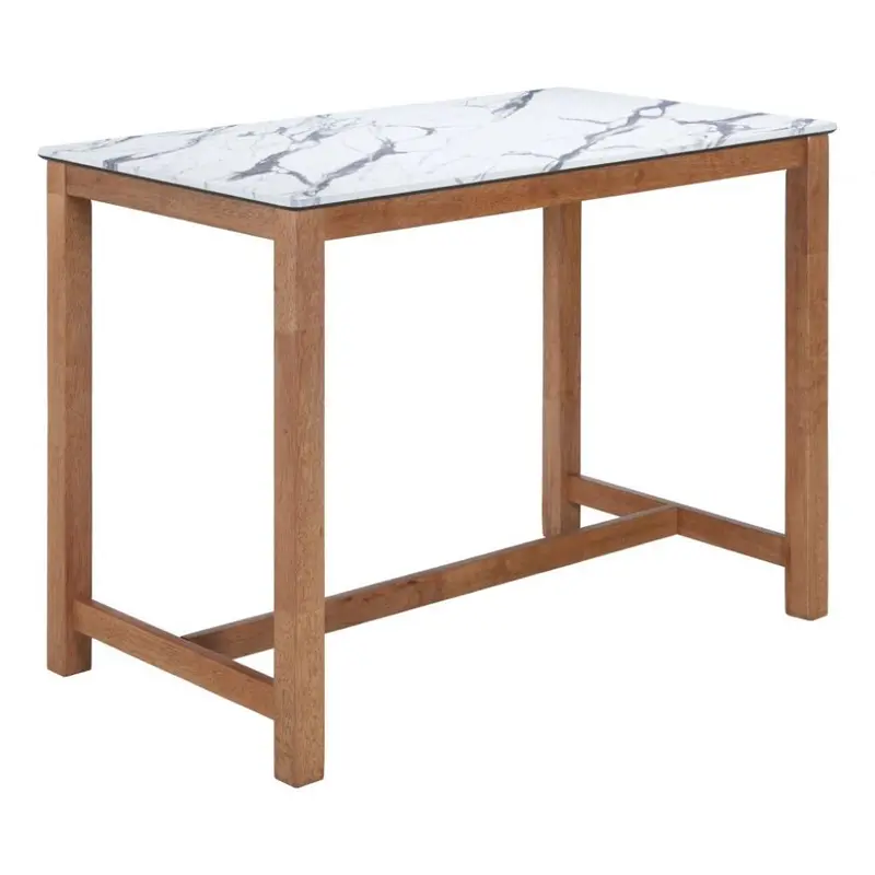 Minimalist Wooden Counter Table With Rectangular Top And Natural Finish 1