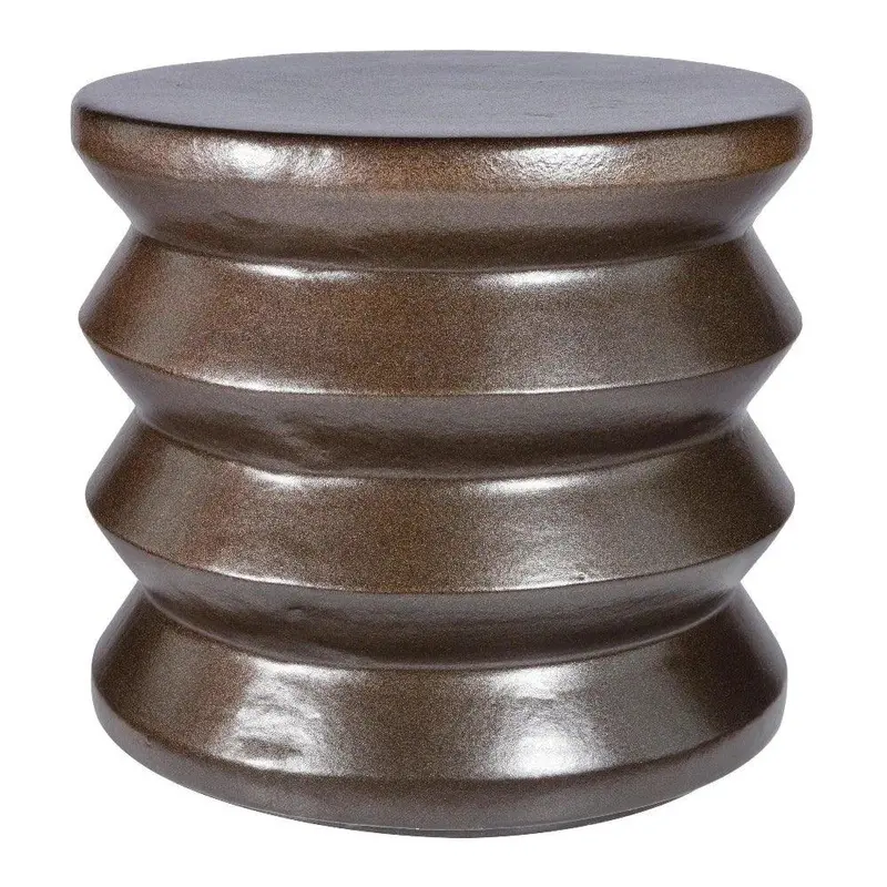 Mirage Pyrite Brown Ceramic Outdoor Accent Table 1