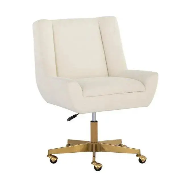 Mirian Alabaster Office Chair – Zenith Series With Gold-Tone Base 1