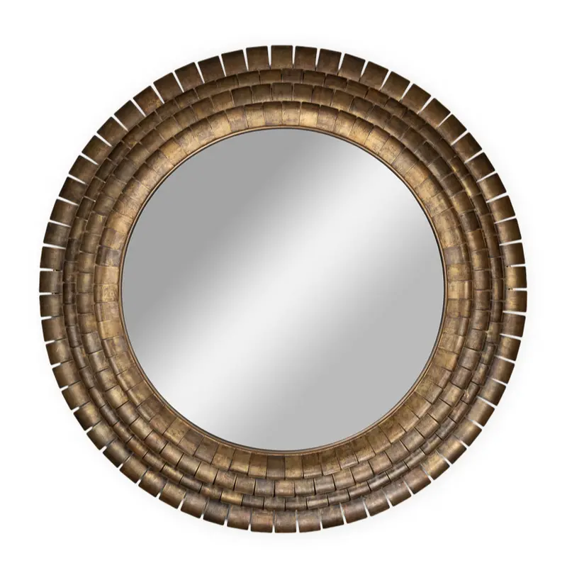 Mistral Stratified Brass Wall Mirror – Contemporary Circular Statement Piece 1