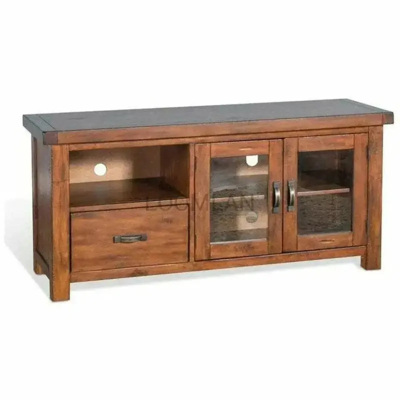 Modern 54-Inch Tv Stand With Tempered Glass Doors And Storage Drawers 1