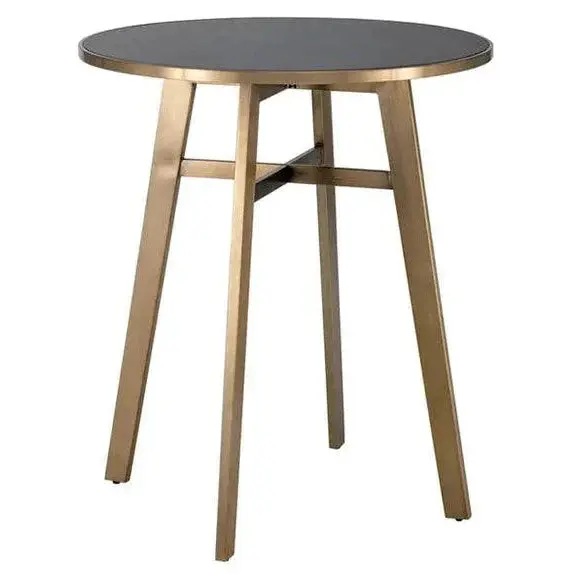 Modern Bronx Bar Table With Sleek Black Glass Top 1