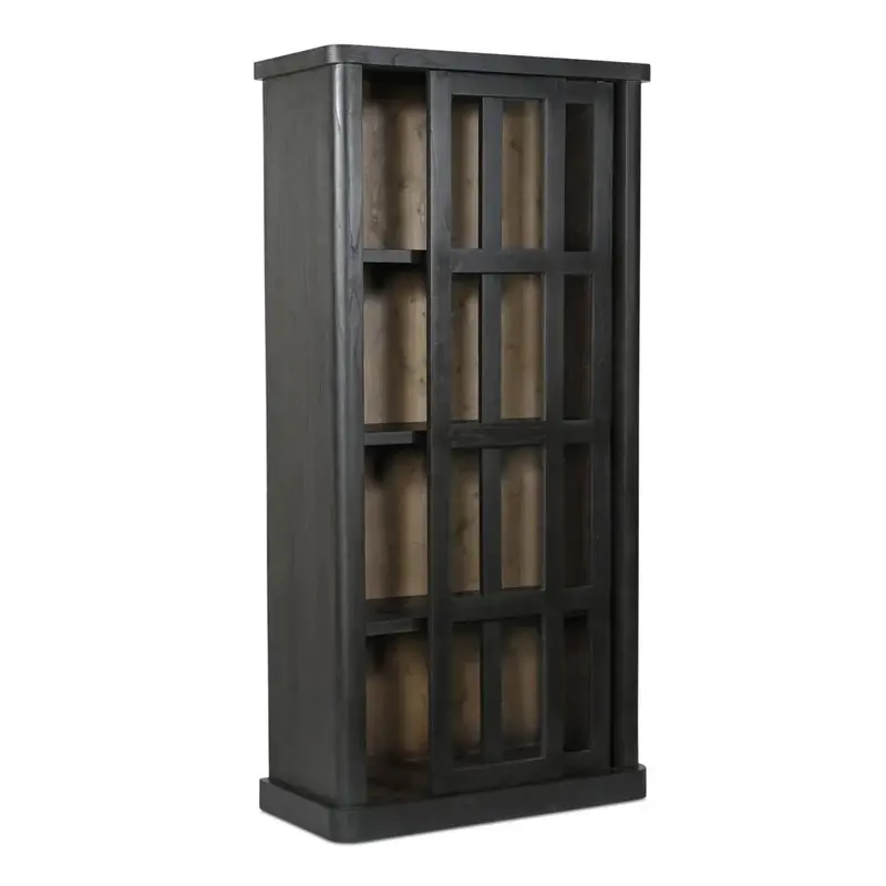 Mona Black Wooden Bookcase – Contemporary Floor-Standing Shelf 1