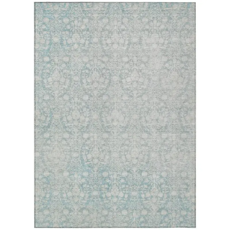 Monavia Teal Indoor-Outdoor Area Rug – Modern Washable Floor Covering 2