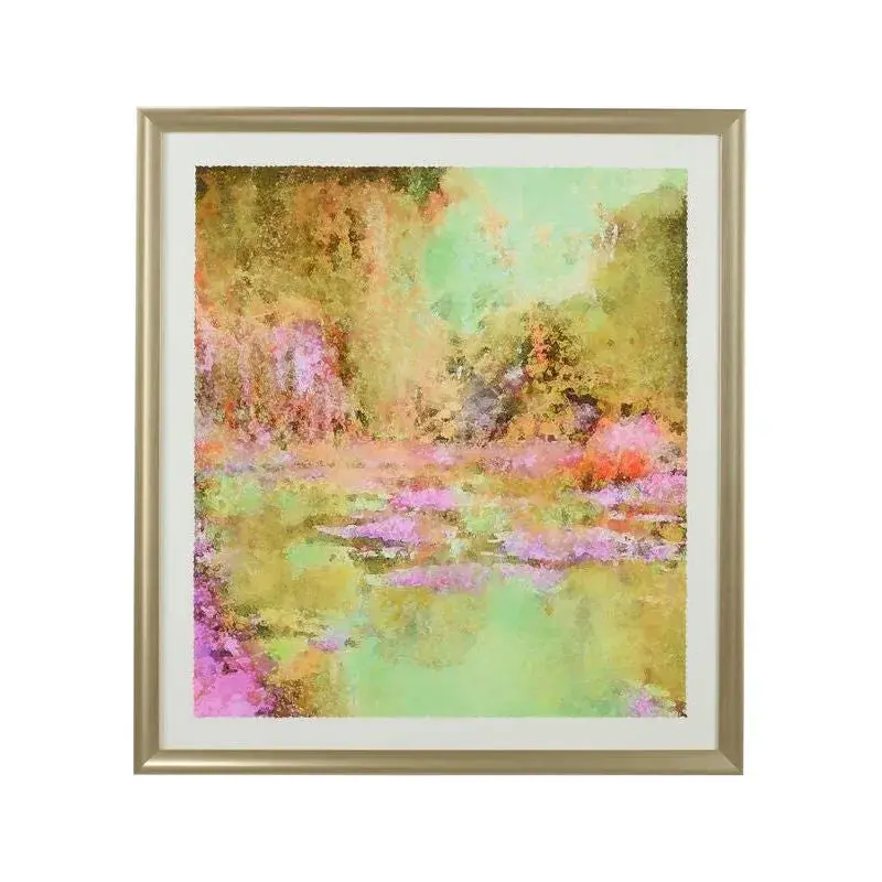 Monet’S Garden Art Print With Ornate Gold-Tone Wooden Frame 1