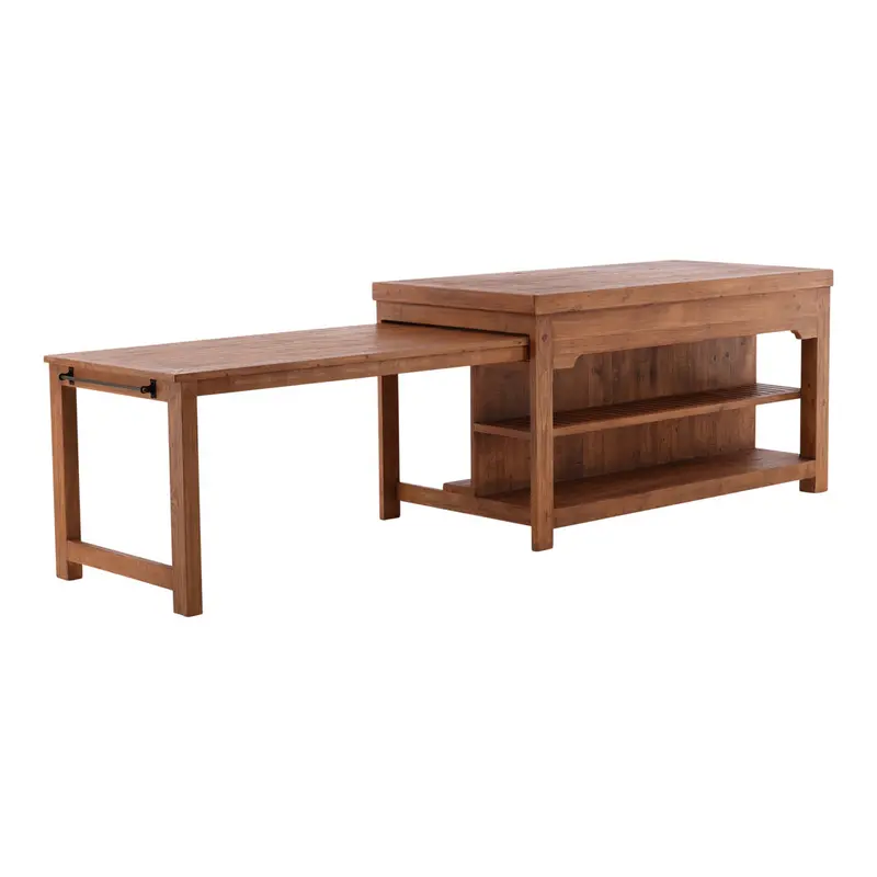 Montana Natural Wood Kitchen Island – Unstained Solid Timber With Industrial Charm 1