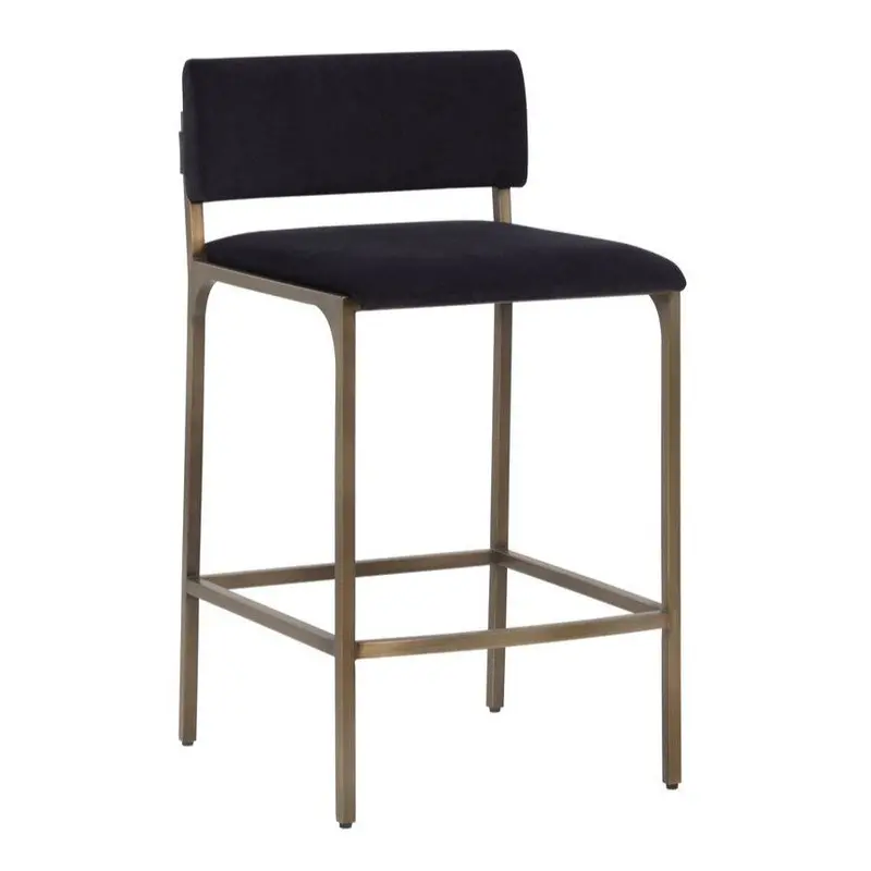Mori Abbington Black Textured Fabric Counter Stool 1