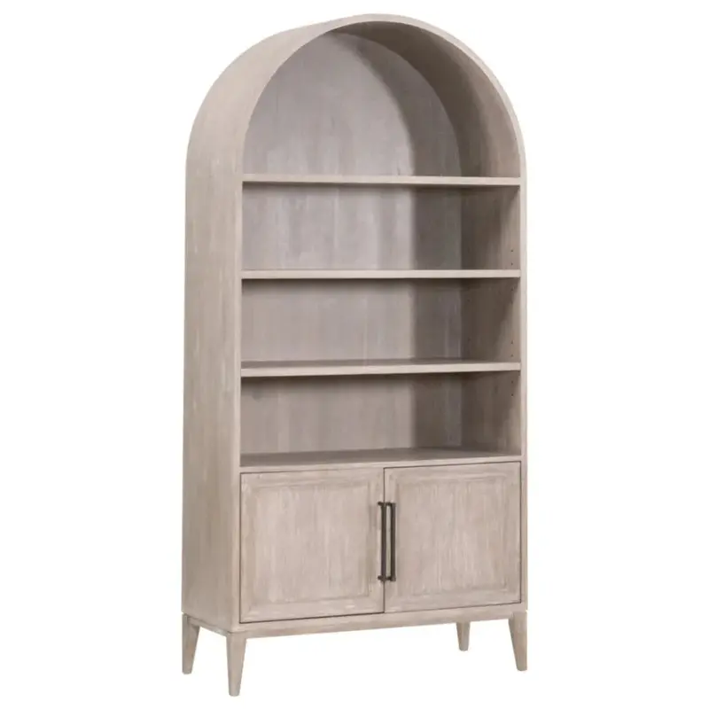 Morris Rustic Wooden Bookshelf With Storage 1