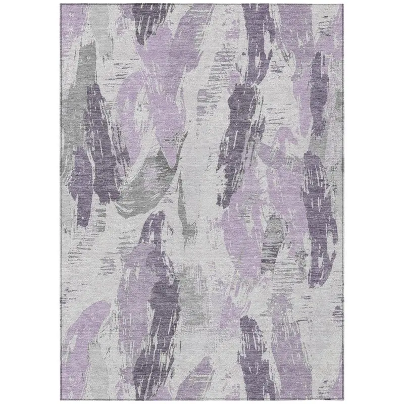 Motyfa Plum Purple Washable Indoor/Outdoor Area Rug 2