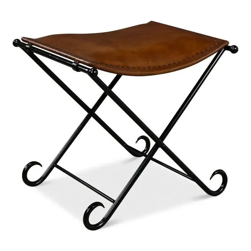 Mozambique Leather Stool – Genuine Field-Grade Leather Footrest 1