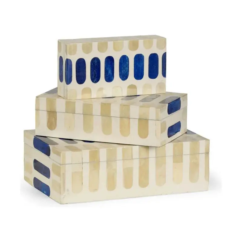 Mozart Set Of Three Inlaid Bone White Display Boxes 1