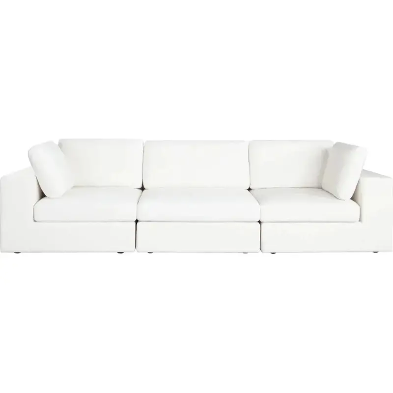 Muse Mist White 3-Piece Modular Sofa – Performance Fabric Configuration 1