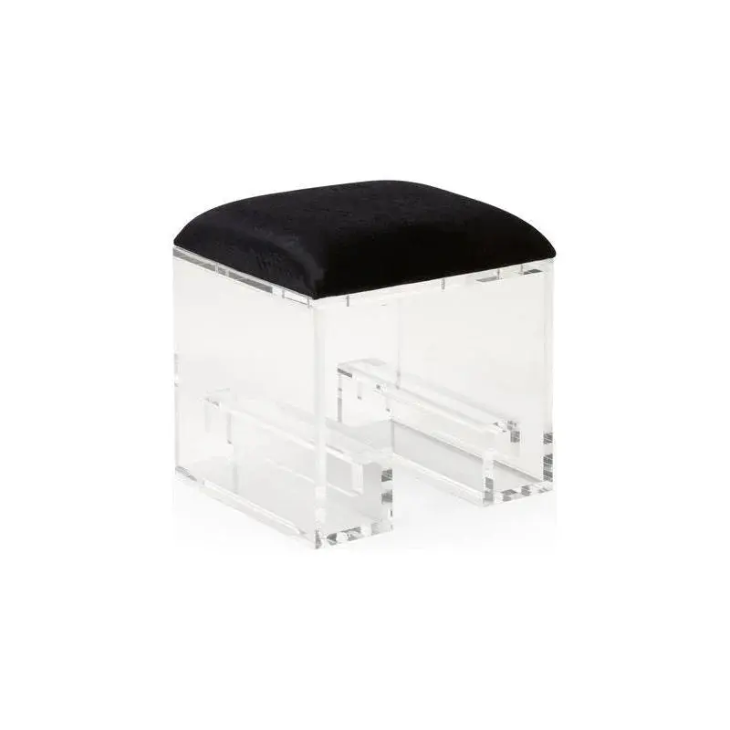 Mykonos Acrylic-Base Stool In Matte Black With Architectural Flair 1