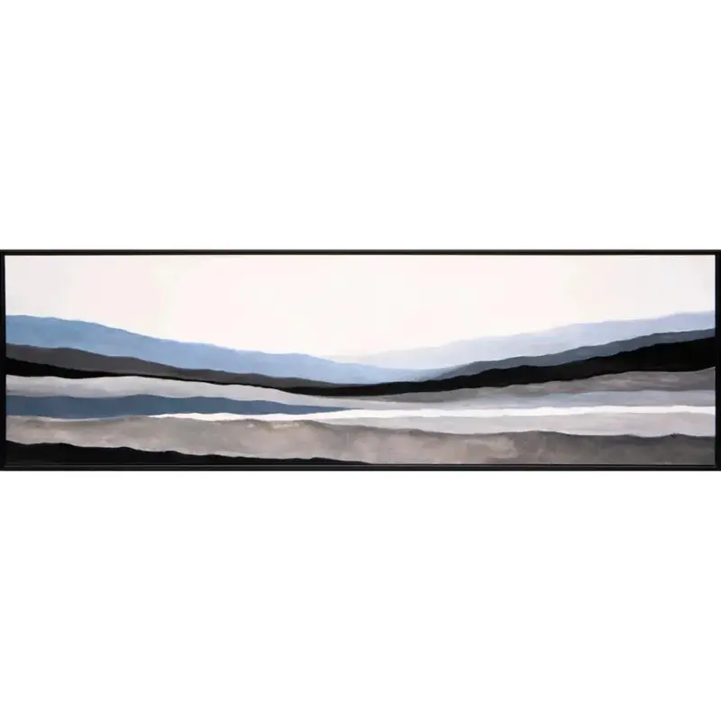 Mystic Landscape Horizontal Wall Art — 72X22 Inch Statement Piece In Black Floater Frame 1