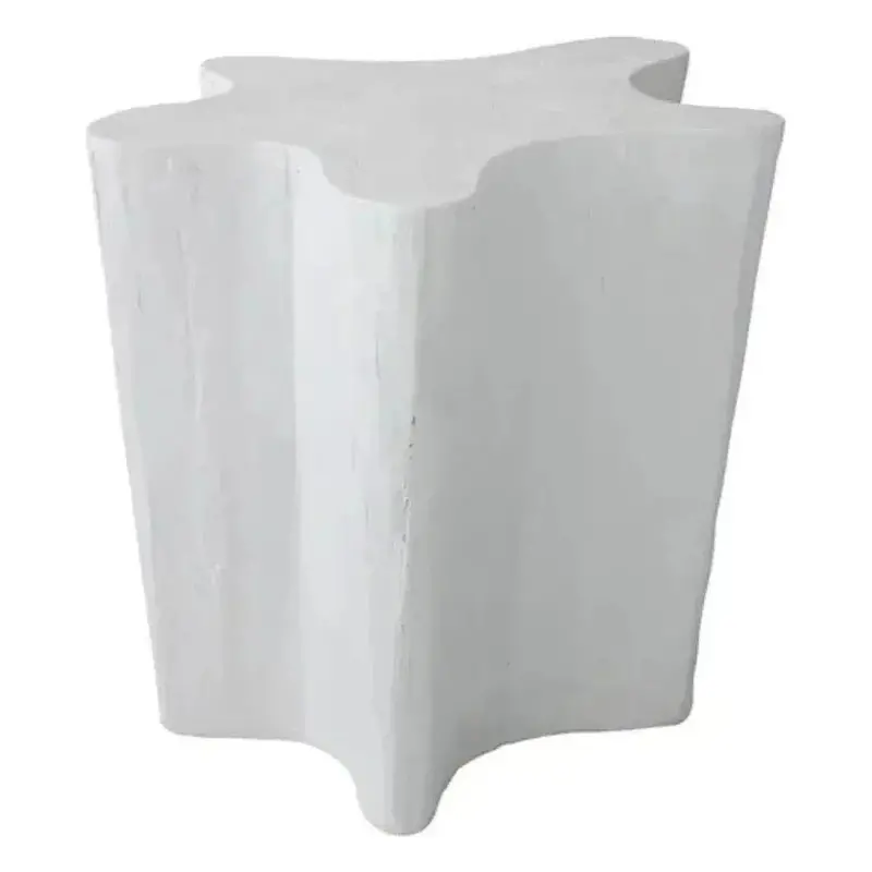 Naka Live-Edge White Wood Side Table – Outdoor Or Indoor Use 1