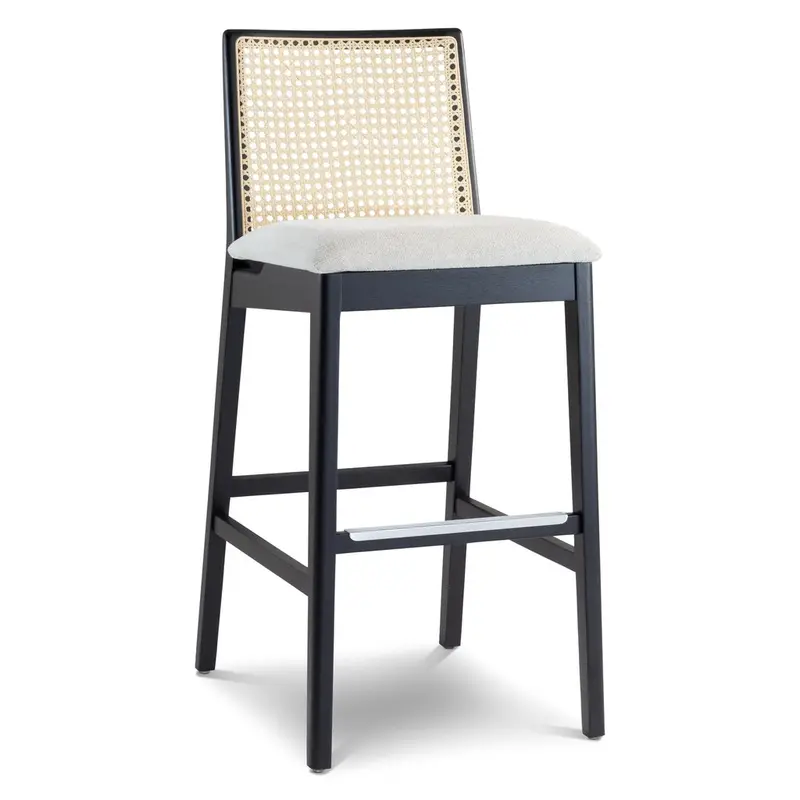 Nardia Woven Fabric Bar Stool – Modern Upholstered Counter Seat 1