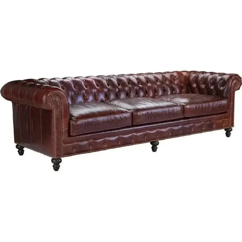 Nathan Long-Seat Chesterfield Leather Sofa – Crafted On Demand 1