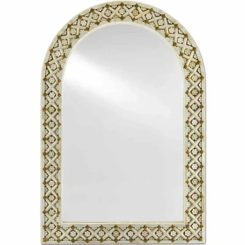 Natural Bone & Brass Ellaria Oval Mirror 1