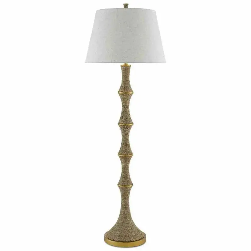 Natural Dark Base With Gold Leaf Bourgeon Floor Lamp 1