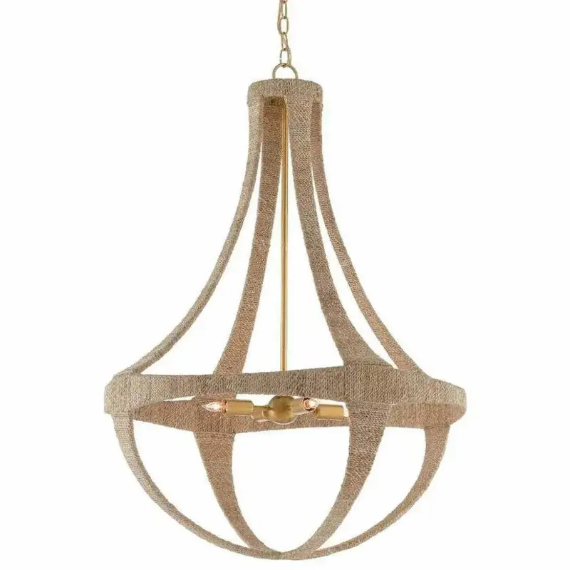 Natural Dark Gold Leaf Ibiza Inspired Chandelier 1
