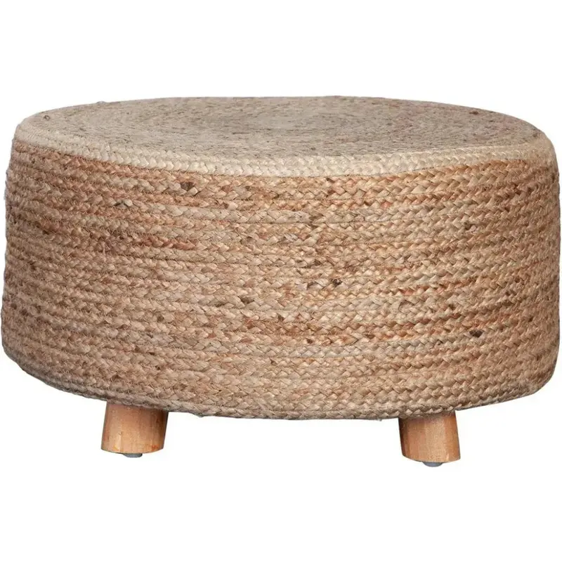 Natural Jute Fiber Round Accent Stool 1