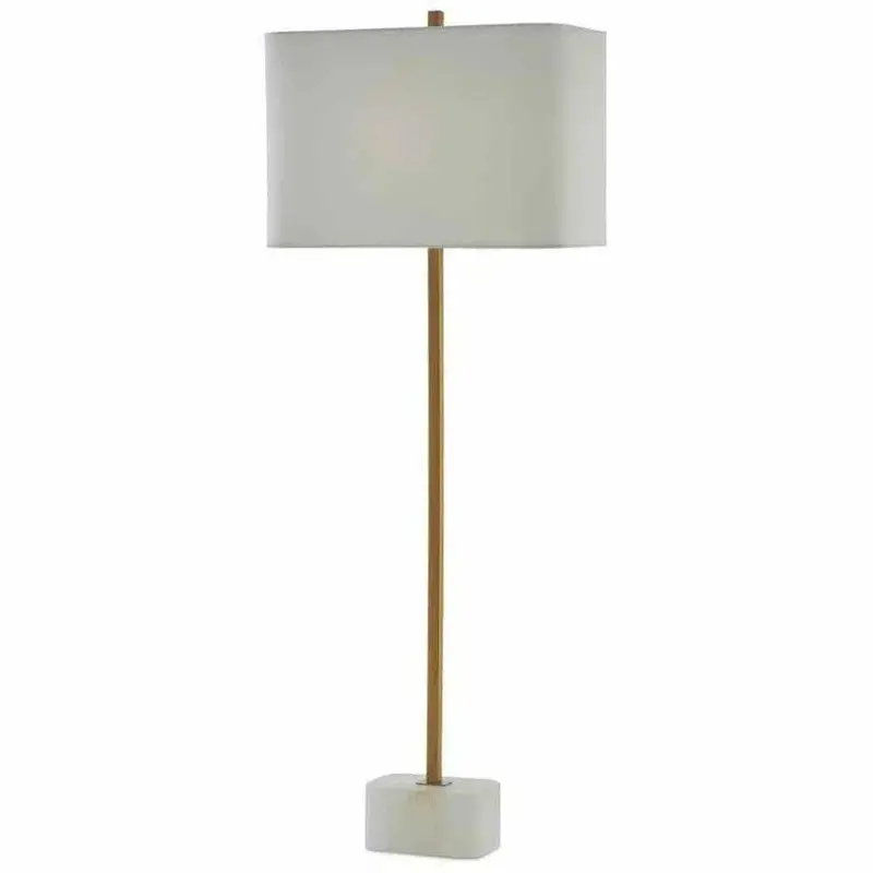Natural Textured Base With Warm Antique Brass Hardware – Felix Table Lamp 1