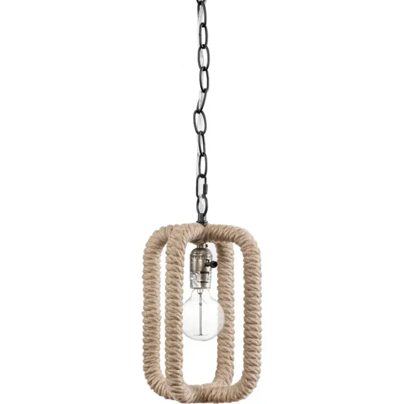 Nelson Brown Rope And Metal Pendant Fixture 1