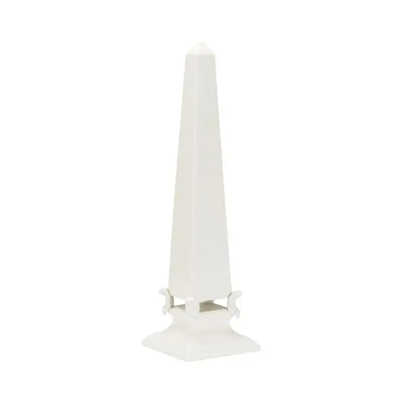 Neoclassical White Obelisk Sculptural Accent 1
