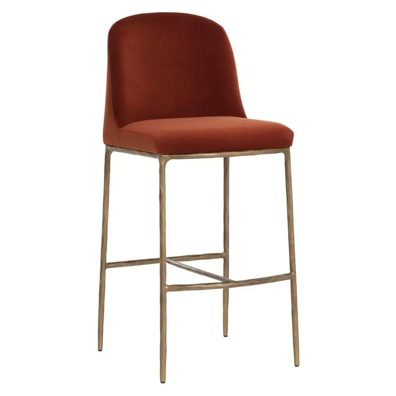 Nestor Bold Red Fabric Barstool With Comfort-Forward Design 1