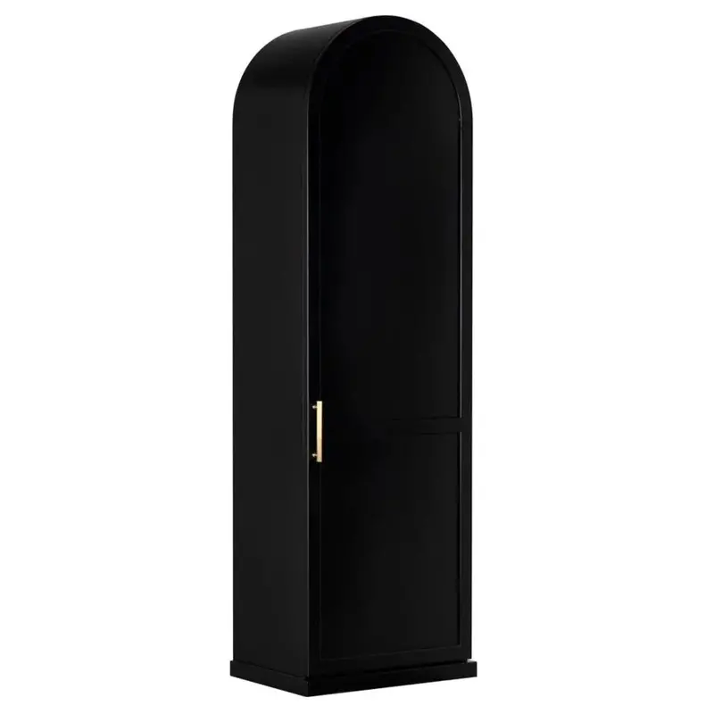 New Tyrol Hutch With Matte Black Steel Finish And Open Shelving 1