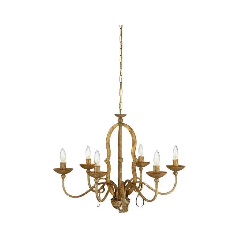 Newport Classical Gold-Finish Chandelier With Curved Arms 1