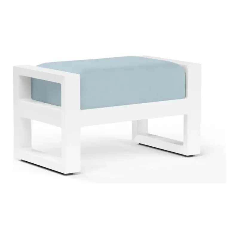 Newport Sunbrella Patio Ottoman With All-Weather Cushioning 1