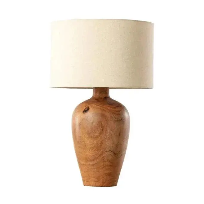 Noboli Table Lamp – Solid Wood Base And Soft Linen Shade 1