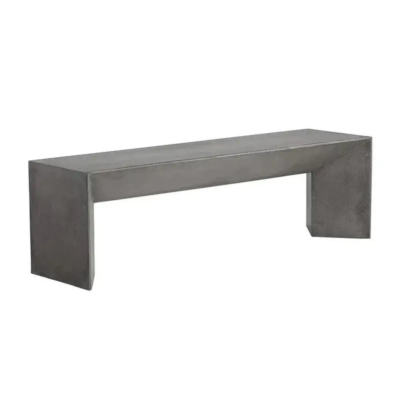 Nomad Concrete-Style Outdoor Backless Bench 1