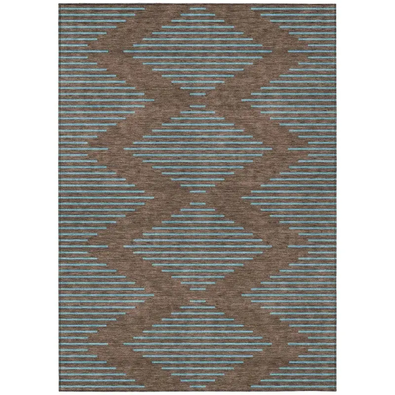 Norelia Brown Indoor-Outdoor Washable Area Rug 2