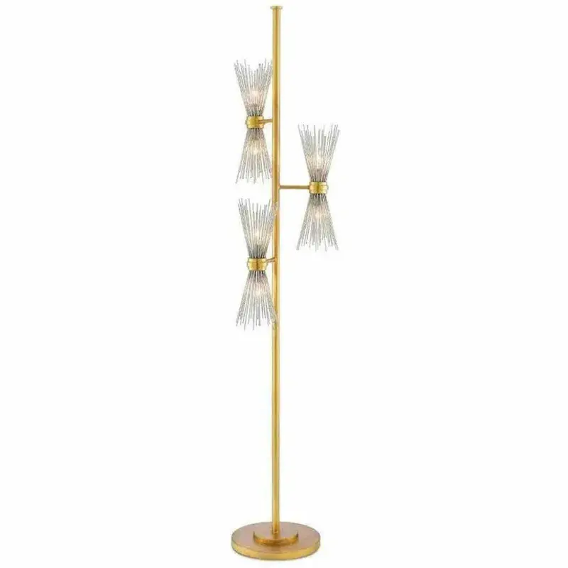 Novatude Antique Gold And Silver Leaf Floor Lamp 1