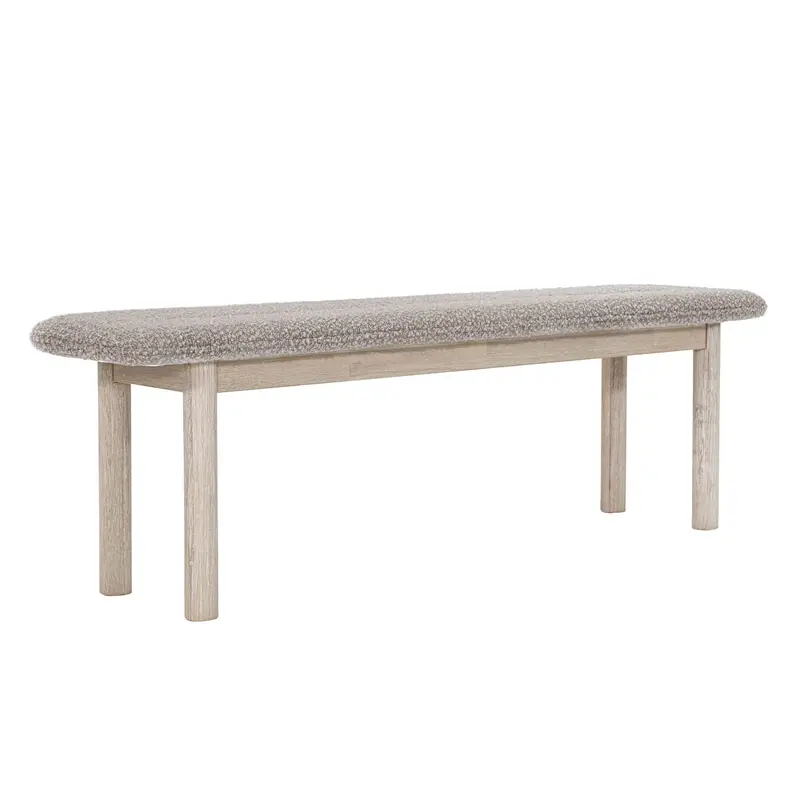 Oasis Dining Bench – Grey Fabric Upholstered Solid Wood Seat 1