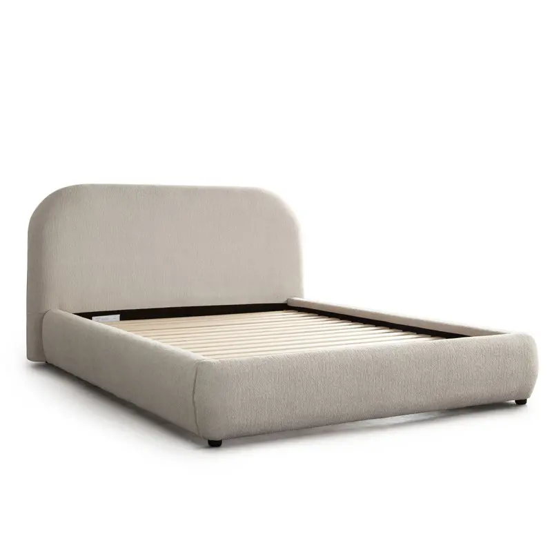 Ocean Birch Upholstered Platform Bed With Mattress Support 1